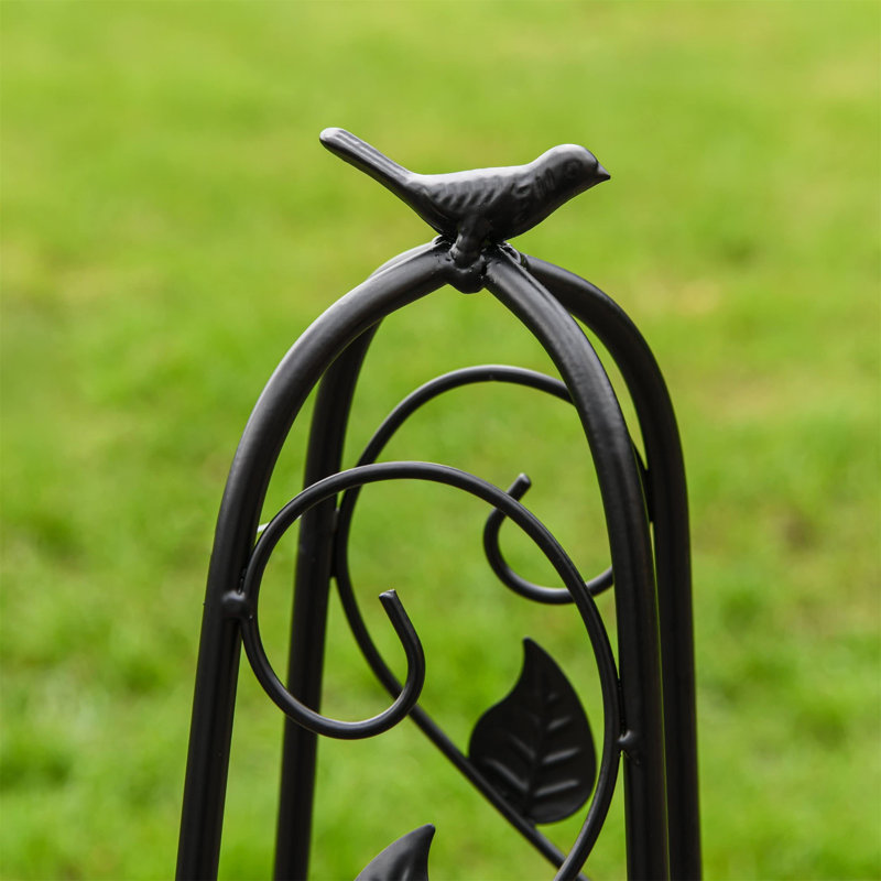 91cm H x 26cm W Metal Obelisk, Black