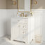 Meuble-lavabo à cadre en bois massif 24 po avec lavabo, rangement multifonctionnel avec 3 tiroirs et porte (vert / blanc)-332049347
