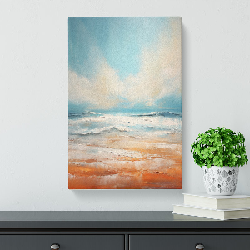 Seascape Gestural Art - Wrapped Canvas, 60cm H x 40cm W x 3cm D