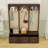 Hall Tree with 3 Drawers, 8 Hooks, Shelves and Bench-1478045080