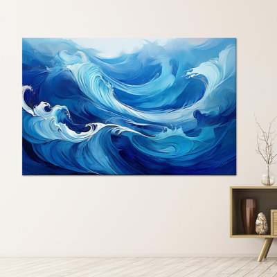 Œuvre d'art moderne imprimée sur toile abstraite: art mural peint à la vague, toile tendue 1P
