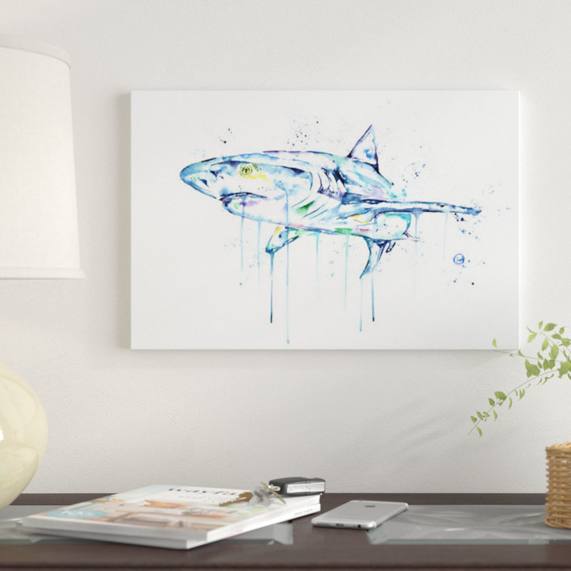 «Shark» par Lisa Whitehouse, impression sur toile, H 18 po x l 26 po x P 1,5 po, Pas de tapis, Toile tendue