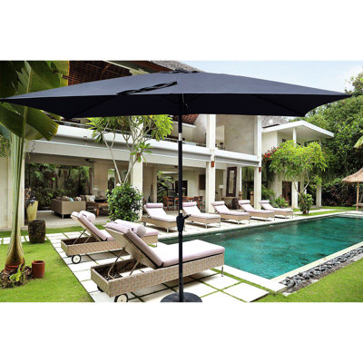 9x6ft Patio Umbrella Outdoor, Rectangular Canopy With Crank And Tilt For Backyard Poolside 6x9ft Outdoor Stable Structure, Waterproof Mechanism Pool