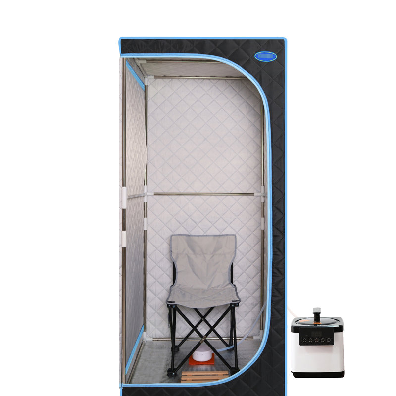 Portable Steam Therapy - 150F Maximum Temperature 14.25 Inch Carton Height Blue Tent With Mat Board Relax & Rejuvenate 2.6L Pot Black Binding