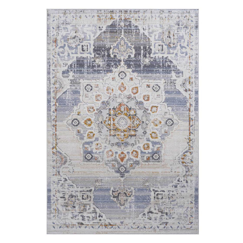 LOOM & LUXE Collection 5X7 Cream/Medallion Non-Shedding Living Room Bedroom Dining Home Office Stylish And Stain Resistant Area Rug