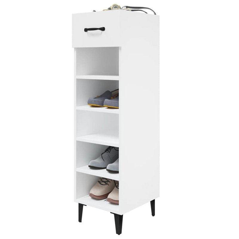 6 Pair Shoe Storage Cabinet, High Gloss White
