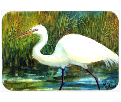Egret Bird Glass Cutting Board