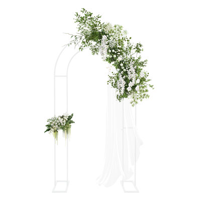 Arches de mariage en forme de U, support en toile d'arche en métal, blanc