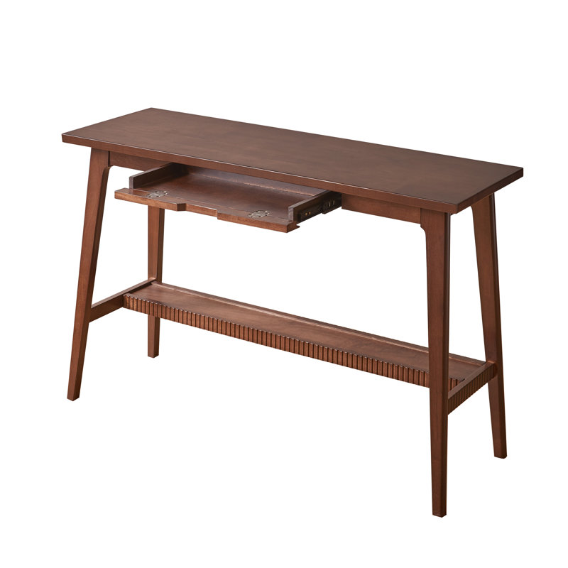 Foldcraft Multipurpose Solid Hardwood Student Study Desk, Walnut Table top