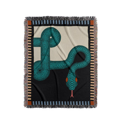Jeté en mélange de coton Sami Snake