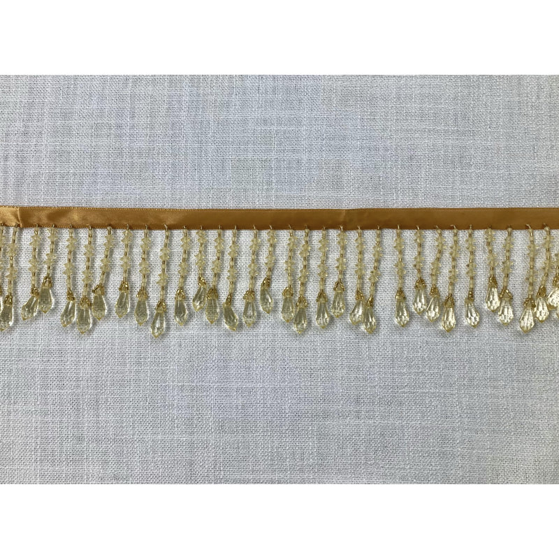 Crystal Beaded Fringe Trim 3" Width 
