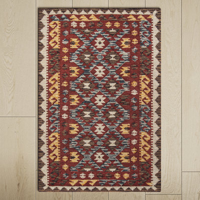 Fiona Handmade Wool Red Rug