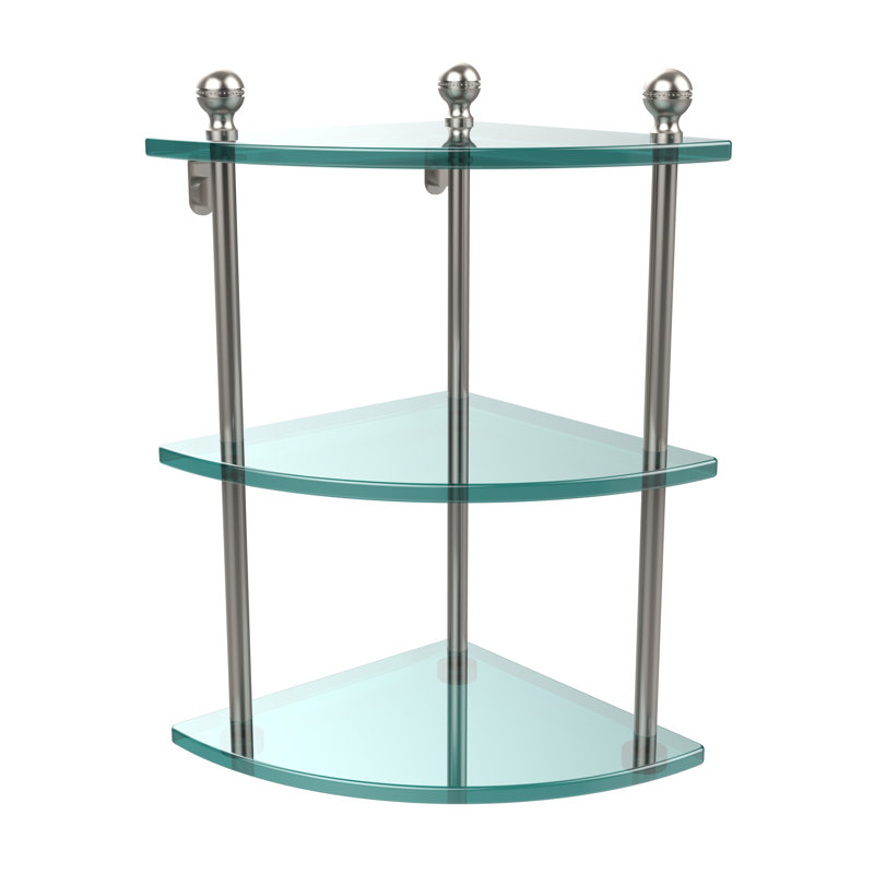Tablette d'angle 3 pièces Morosini, Nickel satiné