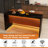 63" Modern Kitchen Island With Marble-Look Surface, LED Lights & Grille Design For Dining Room, Living Room-1743626675