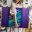 Toile, composition abstraite envoûtante avec art mural de vagues mauves et sarcelle éclatante-2025824328