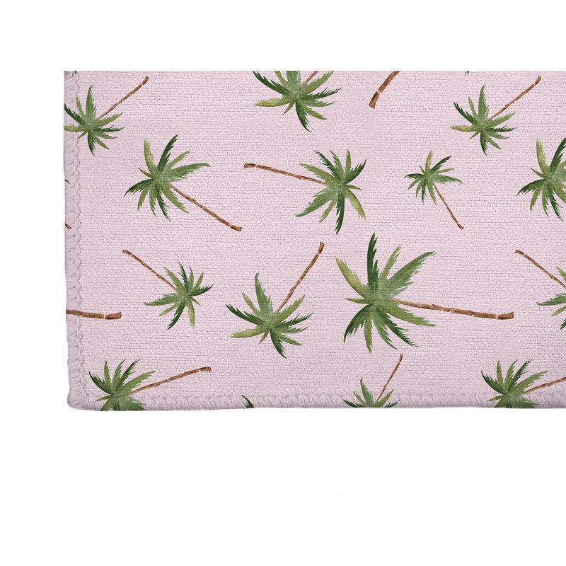 Tapis de bureau léger Summer Palms, L 60 po x P 84 po, Rose