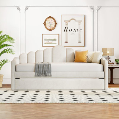 Twin Size Upholstered Daybed With Trundle