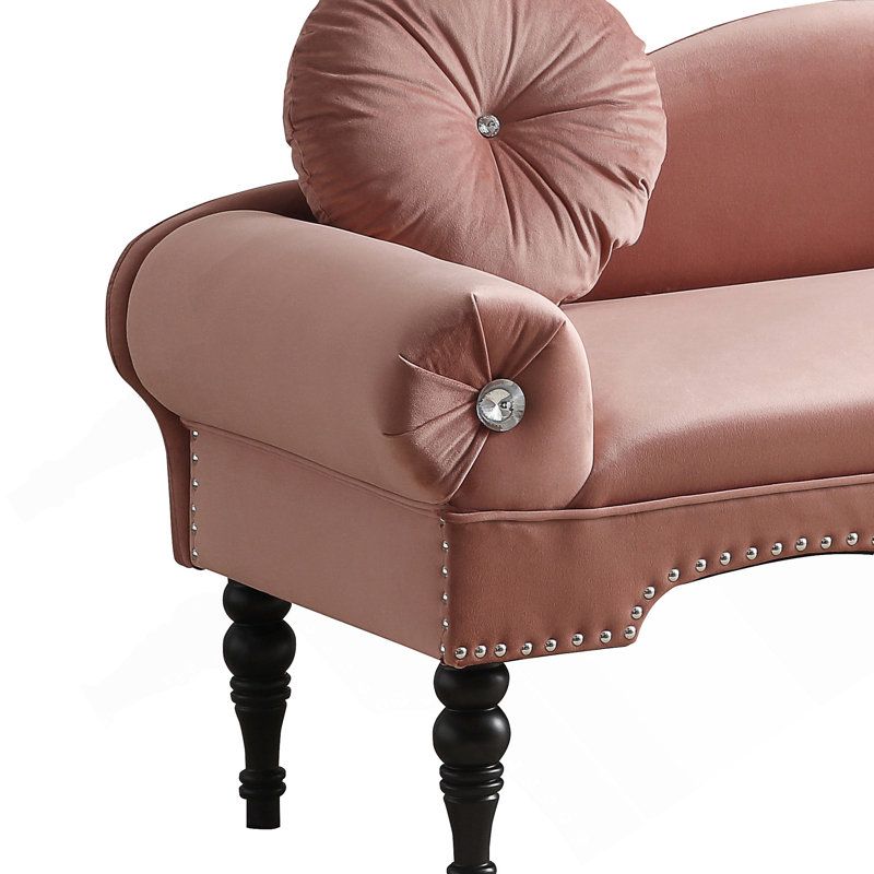Anastasya Upholstered 54'' Loveseat, Rose Velvet