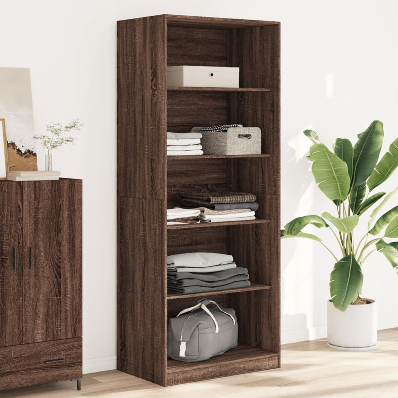Ryott Manufactured Wood Wardrobe, 200cm H x 80cm W x 50cm D, Concrete Grey