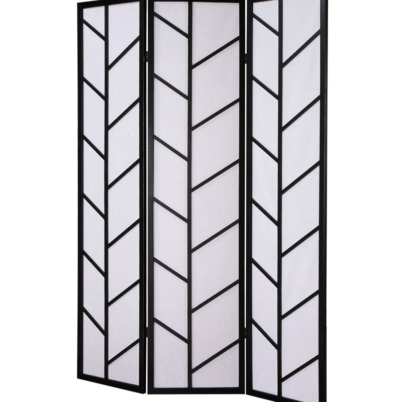 3-Panel Climbing Screen Room Divider, Black