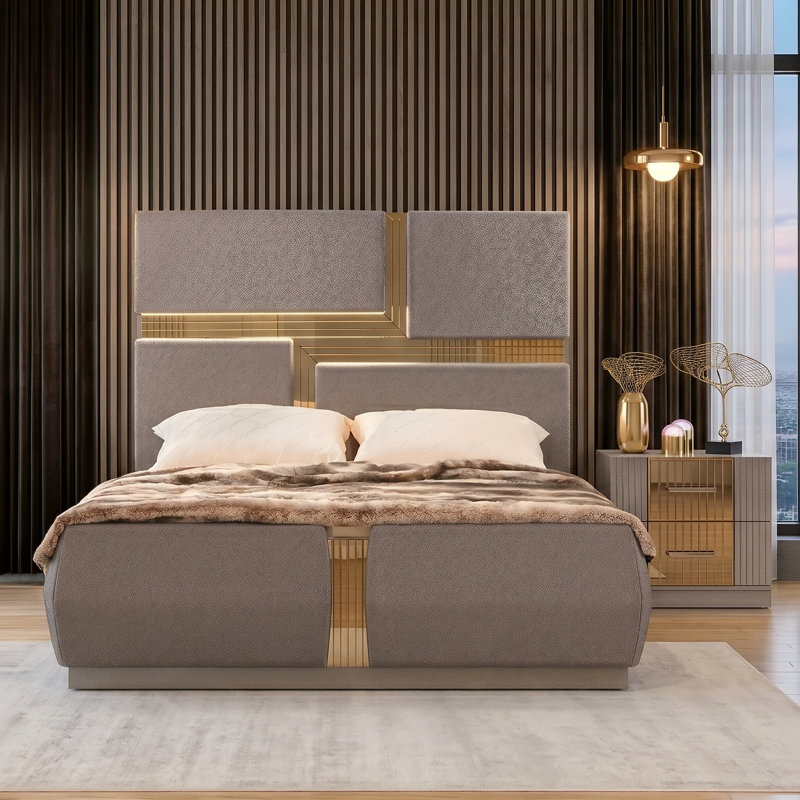 Grand sable de rivière Lorenzo 2 pièces, 2 Pieces: Bed, Nightstand, Queen