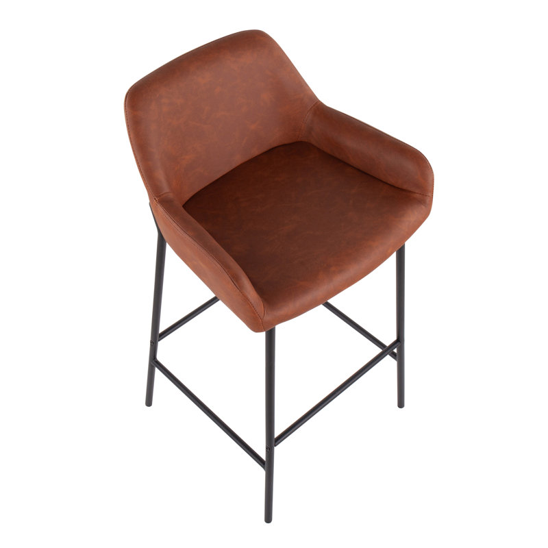 Bar Stool, Camel Seat/ Black Frame, Bar Stool (30" Seat Height)