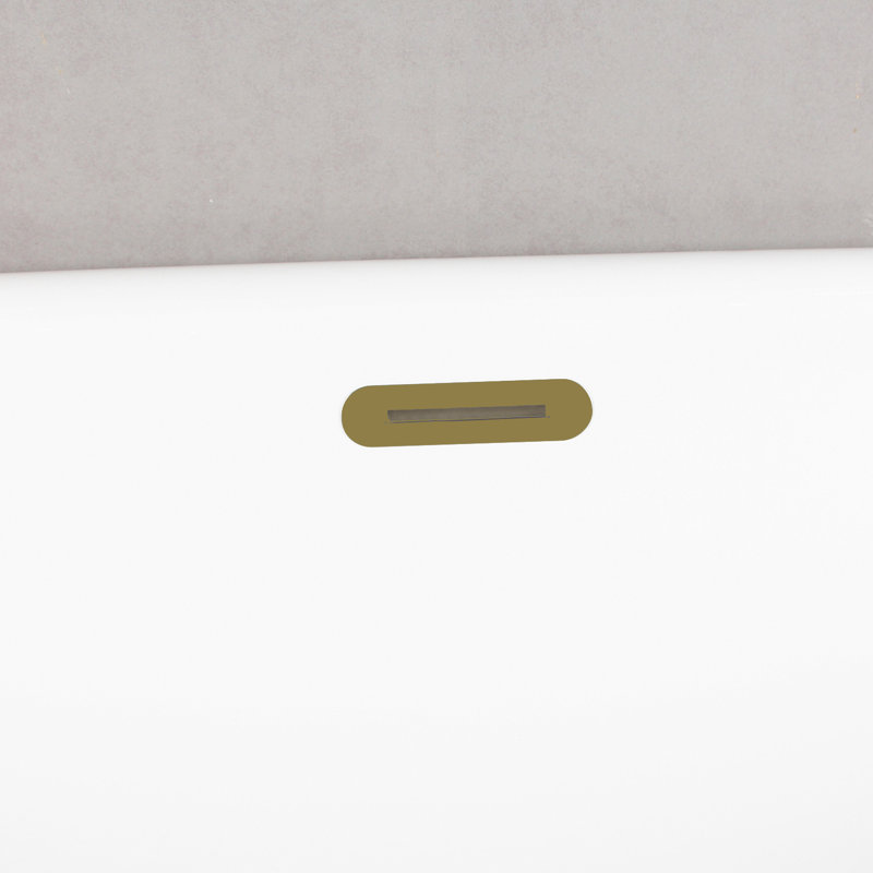 Kingston Brass Aqua Eden 67-Inch Acrylic Oval Double Ended Freestanding Tub With Drain, Brushed Brass