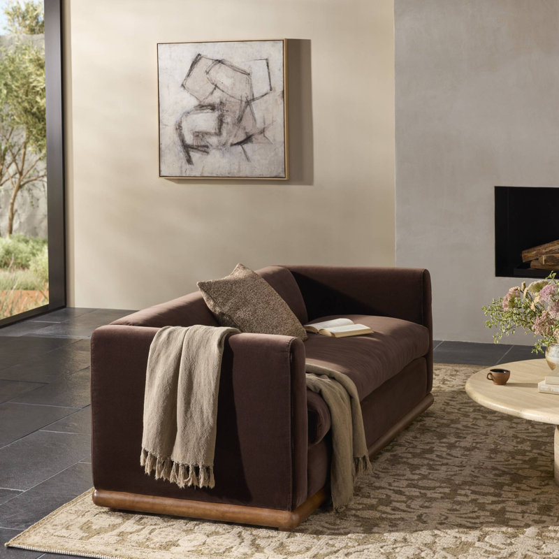 Jianna 83" Upholstered Sofa, Surrey Cocoa Velvet