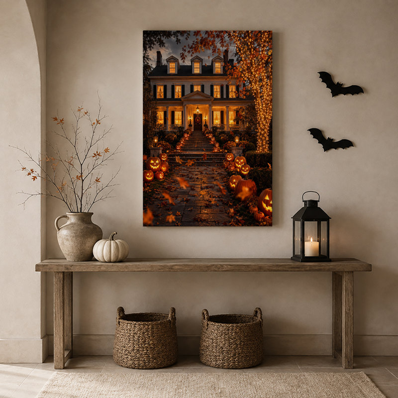 Art mural sur toile Grand Colonial Home, H 30 po x l 20 po