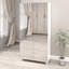 Armoire à chaussures avec 4 portes miroir - rangement de 50 po pour le hall d'entrée