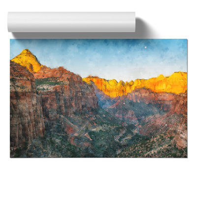 Moon Over The Canyon - No Frame Print