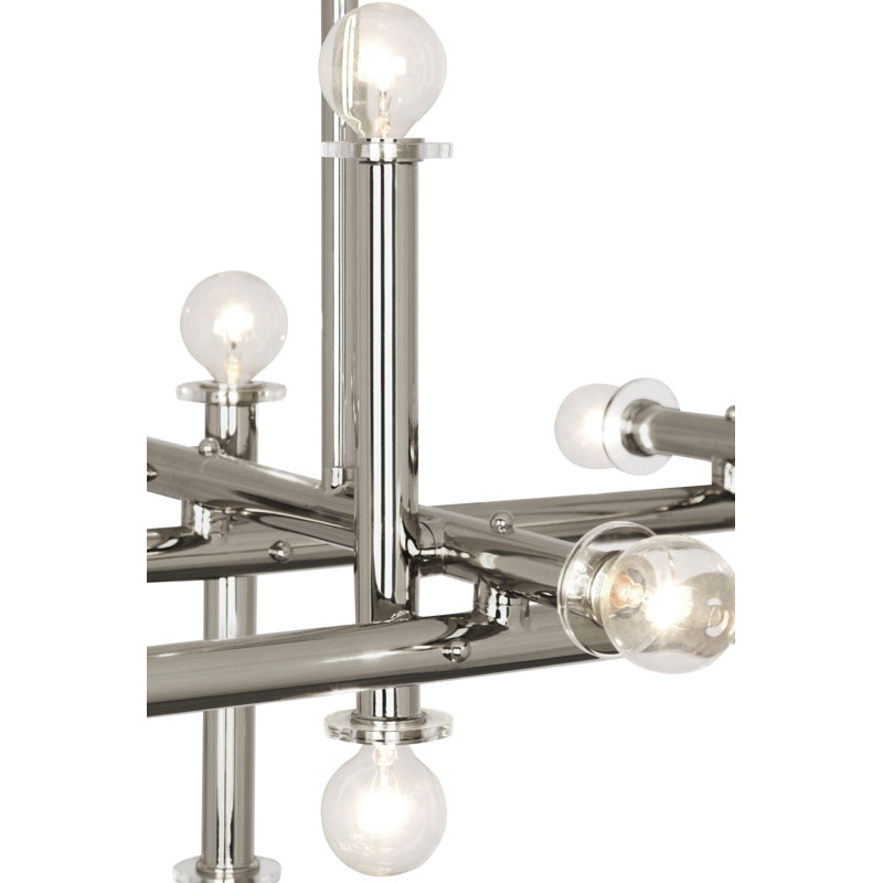 Milano 16 - Light Dimmable Sputnik Modern Linear Chandelier, Polished Nickel