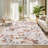 Floral Machine Washable Rug with Non-Slip Backing, Stain-Resistant Soft Low Pile Floor Mats, Foldable Farmhouse Indoor Carpet for Bedroom, Nursery-1987441717