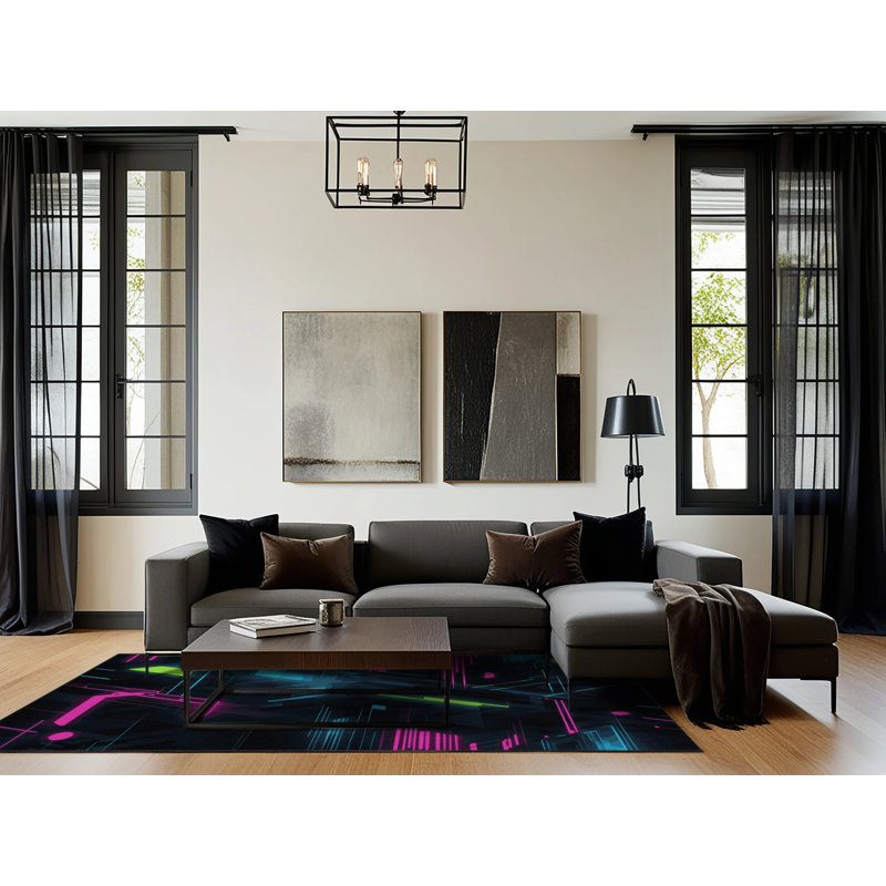 Photon Gleam Rug, Round 5'