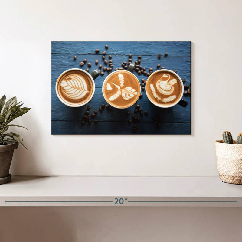 Café au lait Yarlin et grains de café, H 8 po x l 12 po