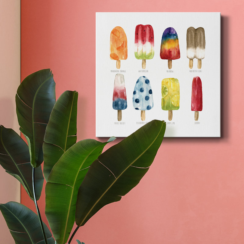 Popsicles Favorite Flavour - impression sur toile tendue, H 10 po x l 10 po x P 1,5 po