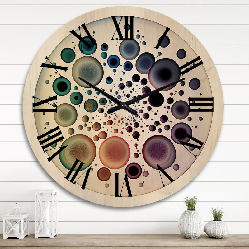 Horloge murale surdimensionnée en bois Cymatics, Très grand