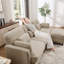 Canapé d'angle modulaire capitonné avec poufs amovibles-1443670427