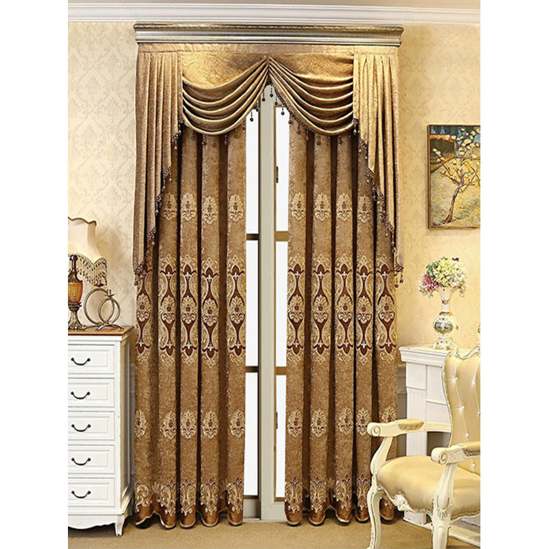 2 Pcs Of High-end Embroidered European Chenille Curtains, Thickened And Luxurious Living Room, Grand Balcony, Luxurious Bedroom, Excluding Curtain Heads