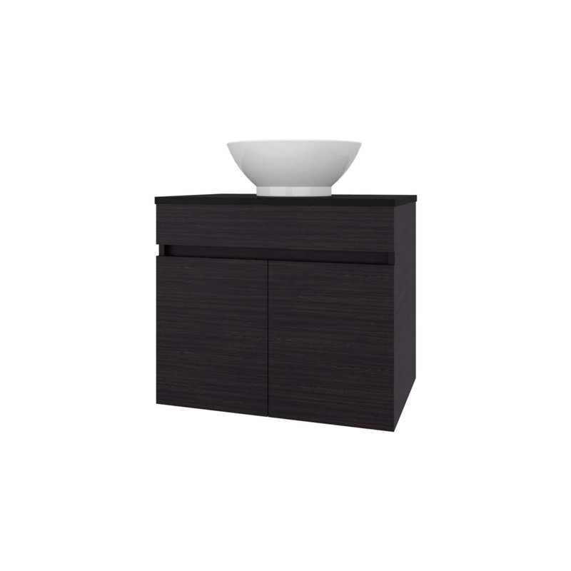 Meuble-lavabo avec 2 portes Wengue, Wengé