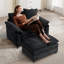 Fauteuil d'appoint surdimensionné en chenille avec repose-pieds-2508165