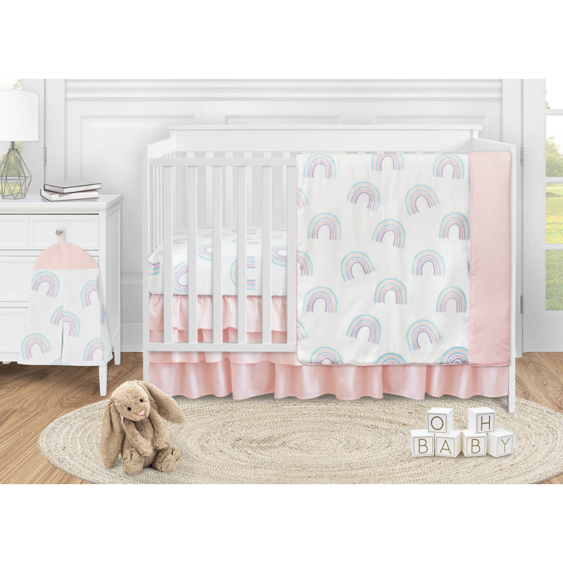 Rainbow 4 Piece Crib Bedding Set