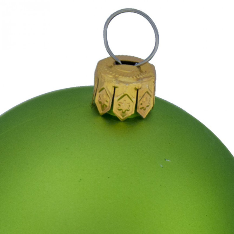 Bauble, Lime Green Satin, 6cm H x 6cm W x 6cm D