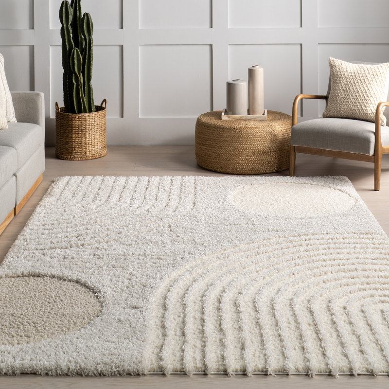 Tapis à poils longs Hazy Swirl, Ovale 5 pi x7 pi