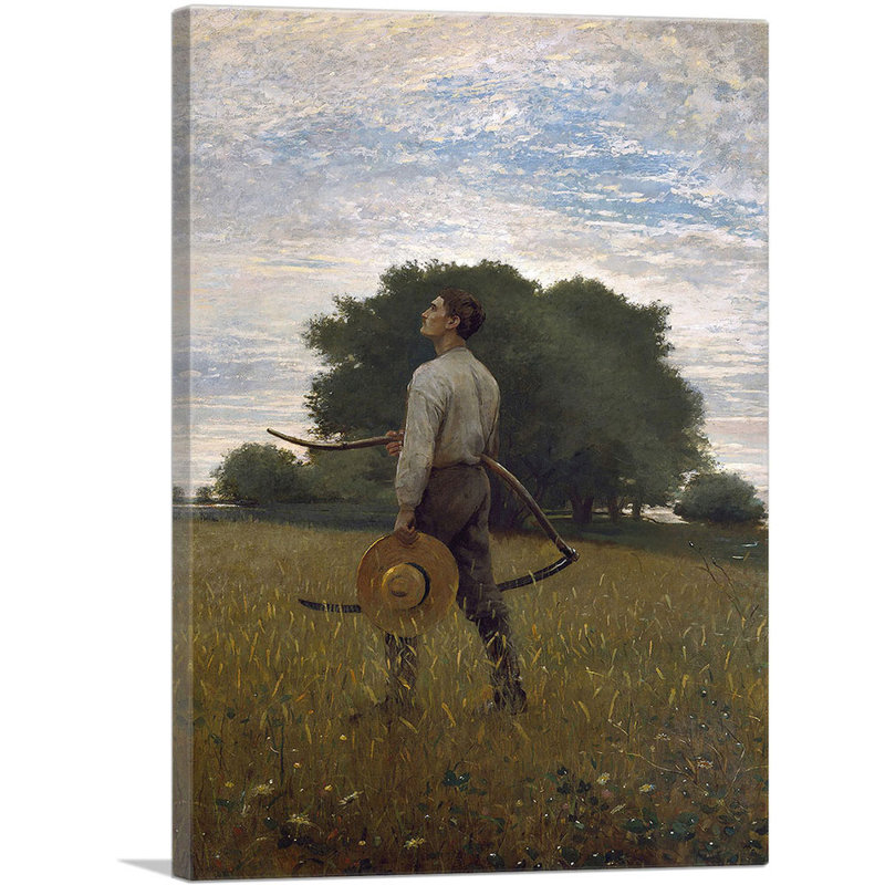 " Song Of The Lark In The Field " by Winslow Homer Painting Print, 18" H x 12" W x 1.5" D