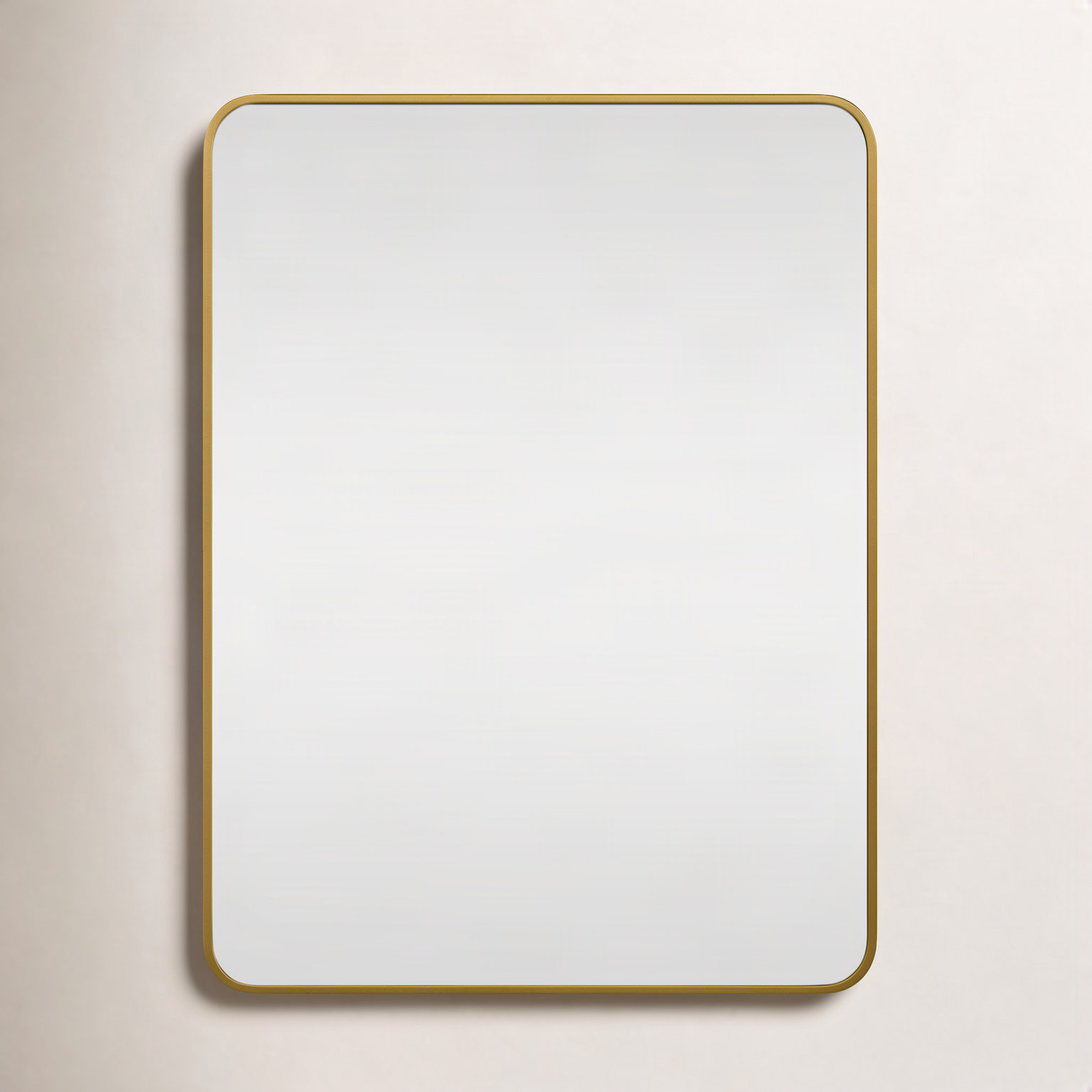 Sabine Metal Rounded Rectangle Wall Mirror, 40" x 30", Brass