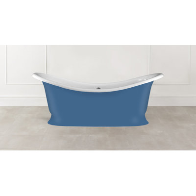 Marlborough Painted 74-7/8" x 34-1/4" Freestanding Soaking Bathtub in Volcanic Limestone™ with Overflow Hole