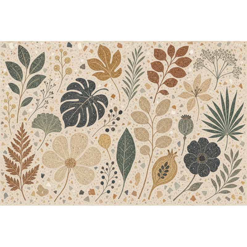 Décoration murale amovible en papier peint Mute Terrazzo, 160 po x 108 po, Texturé non collé