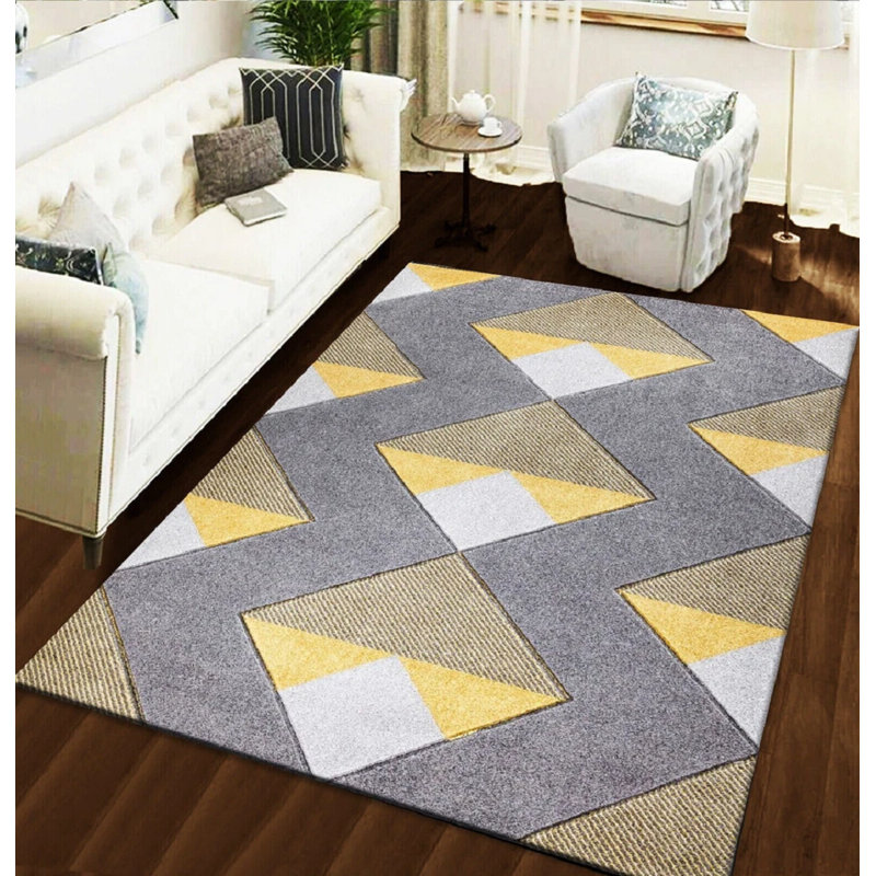 Geometric Area Rug, Rectangle 60 x 110 cm