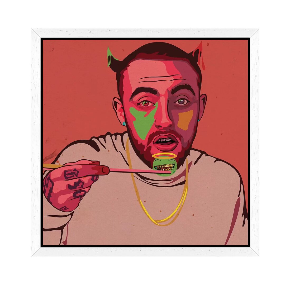 Gerahmtes Leinwandbild - Grafikdruck „Mac Miller Art” von Dai Chris Art